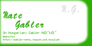 mate gabler business card